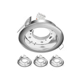 ledscom.de 4 pcs. recessed Ceiling Light ZOBE II, Stainless Steel matt, Round, 107mm Ø, 1x GX53 max. 25W